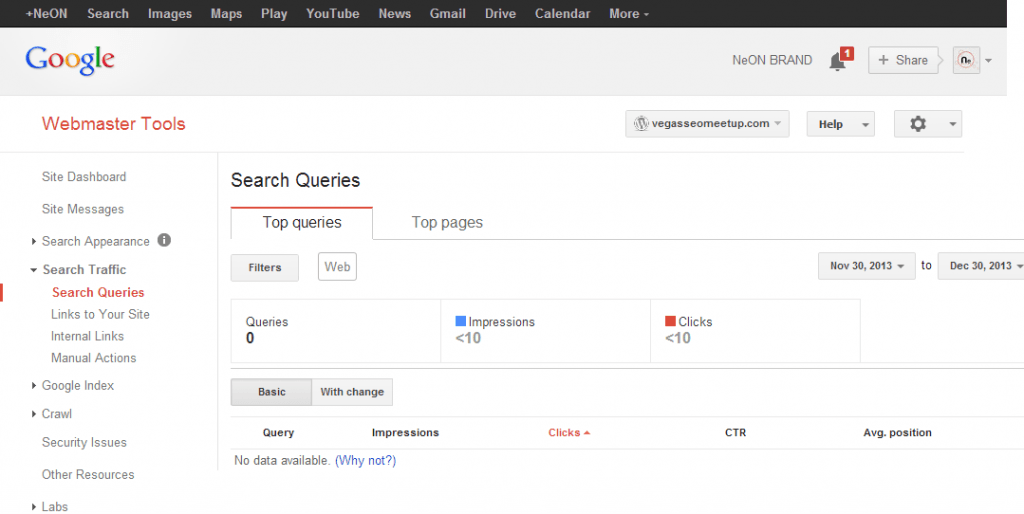 Webmaster Tools Search Queries