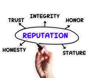 Reputation Diagram Displays Stature Trust And Credibility