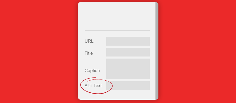 the alt text field is just beneath the caption entry in wordpress