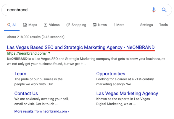 SEO Oversight: Title Tag showing in SERP